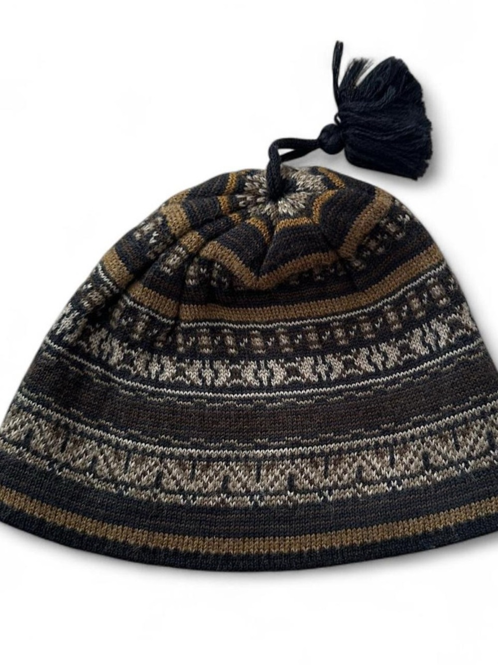 Vintage Columbia Knit Beanie Hat Bauble Pom Pom